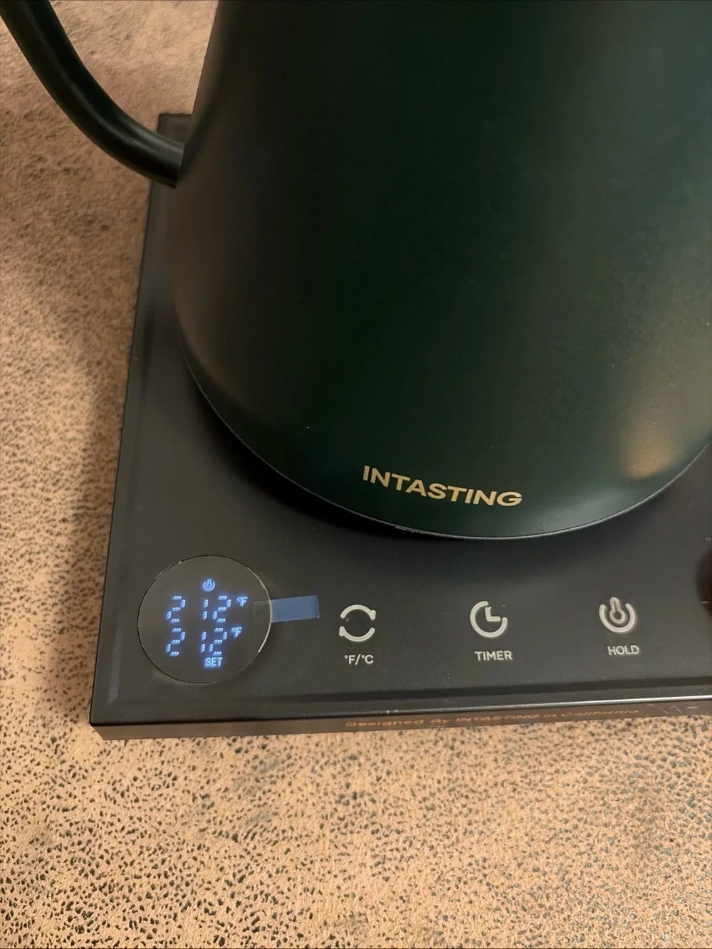 INTASTING Gooseneck Electric Kettle ±1°F Temp Ctrl 0.9L Hunter Green